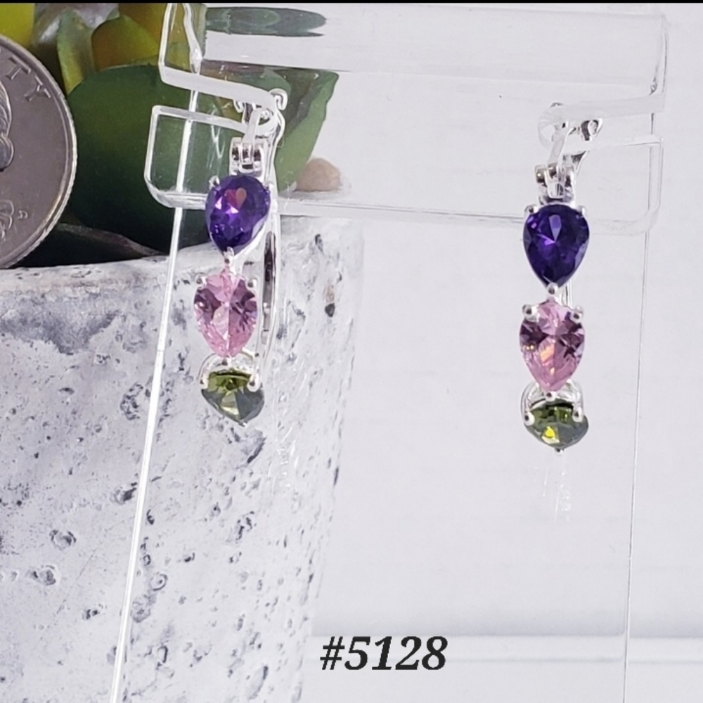 💟🤍NEW Simulated multi-color Diamond Earrings